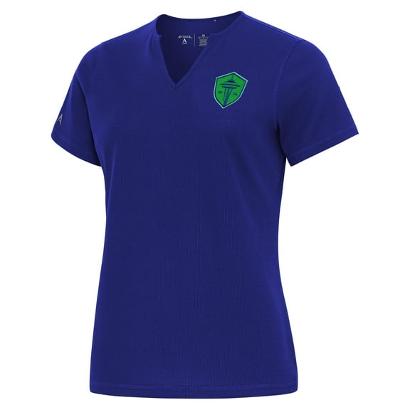 Women's Antigua Royal Seattle Sounders FC Traveler Notch Neck T-Shirt