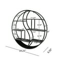 thumbnail image 6 of GDF Studio Nisika Industrial Fir Wood Hanging Circular Wall Shelf, Gray and Pewter, 6 of 6
