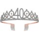 thumbnail image 2 of Happy Birthday Sash Tiara Set 40th Women Crown Rose Gold Party Supplies, 2 of 2