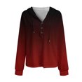 thumbnail image 5 of Womens Sweatshirts Hoodies Long Sleeve Colorblock Tunic Tops With Drawstring, 5 of 6