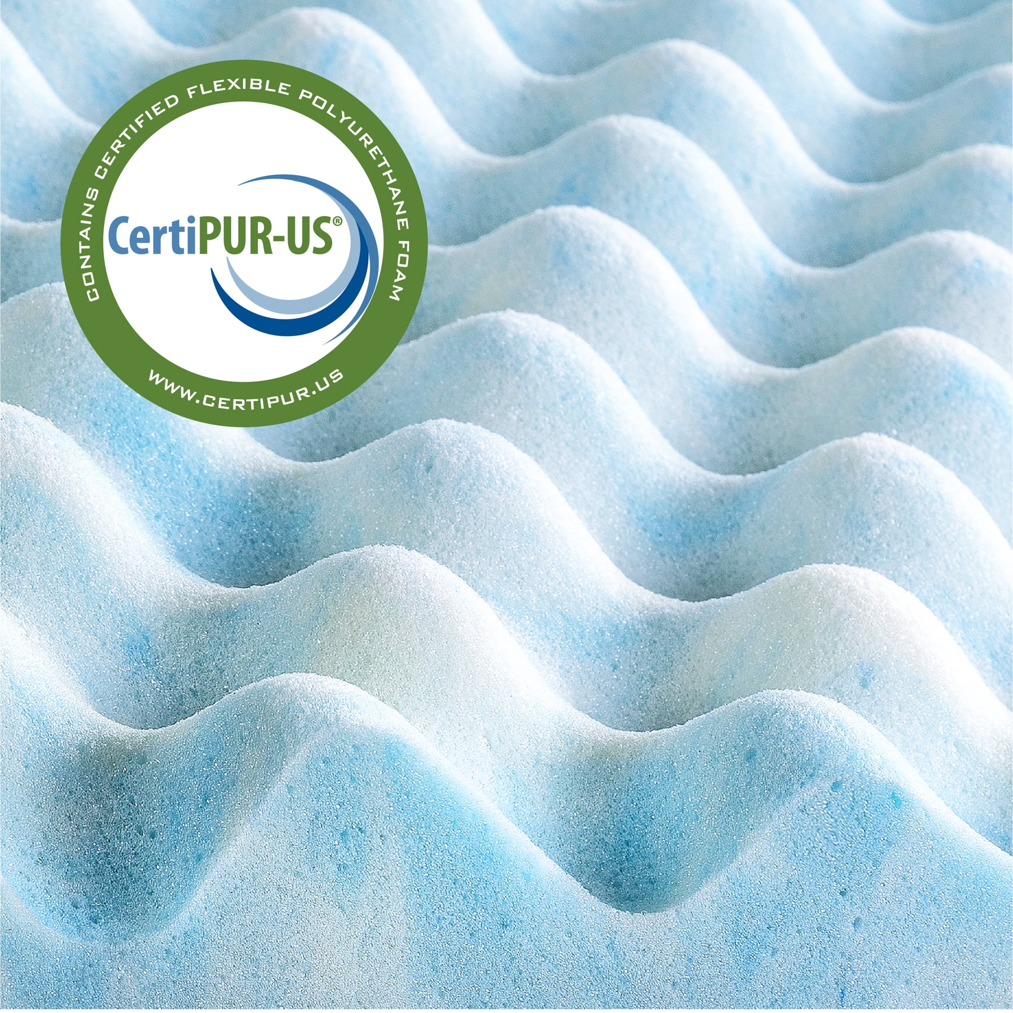 Zinus 2" Swirl Gel Cooling Memory Foam Mattress Topper, Full