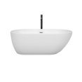thumbnail image 2 of Melissa 60 Inch Freestanding Bathtub in White with Polished Chrome Trim and Floor Mounted Faucet in Matte Black, 2 of 5
