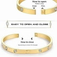 thumbnail image 3 of 18K Gold Plated Love Friendship Bracelet with Cubic Zirconia Stones Bangle Cuff Best Gifts with Crystal for Mother's Day Valentine's Day Wedding Couples and Birthdays, 3 of 6