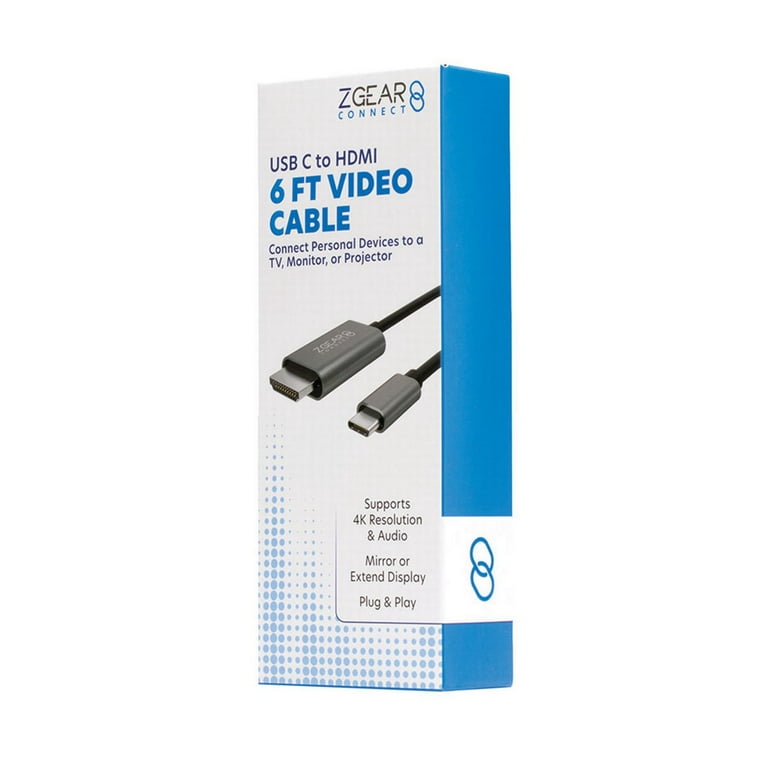 Tek Styz PRO USB-C a HDMI funciona para Honor Play 4 Pro a 4k con cable de  6 pies a 2160p a 60Hz, cable de 6 pies/6.6 ft [compatible con Thunderbolt