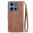 thumbnail image 3 of for Motorola Moto G 2025 / G 2026 / G Paly 2026 6.7 inch Case, Wallet for Women Men, Durable PU Leather Magnetic Flip Lanyard Strap Wristlet Zipper Card Holder Wallet Phone Case,Brown, 3 of 10