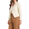 thumbnail image 4 of INSPIRE CHIC Women's Long Sleeve Lapel Collar Button Pockets Suit Jacket Work Blazer, 4 of 5
