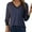 Navy, variant on LEBONYARD Women's Fashionable V-Neck Drop Shoulder Pullover Tops Casual Long Sleeved Solid Colored Loose Fit Smooth Ladies Fall Outwear Blouse