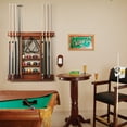thumbnail image 3 of Gymax Billiard Cue Rack Only Wall-mounted Billiard Stick Holder Wall Pool Stick Holder Brown, 3 of 10