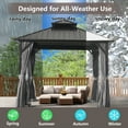 thumbnail image 5 of MEWANG 10' x 10' Hardtop Gazebo with Metal Double Roof and Aluminum Frame, Outdoor Gazebo with Curtains and Nettings for Patio,Garden., 5 of 8