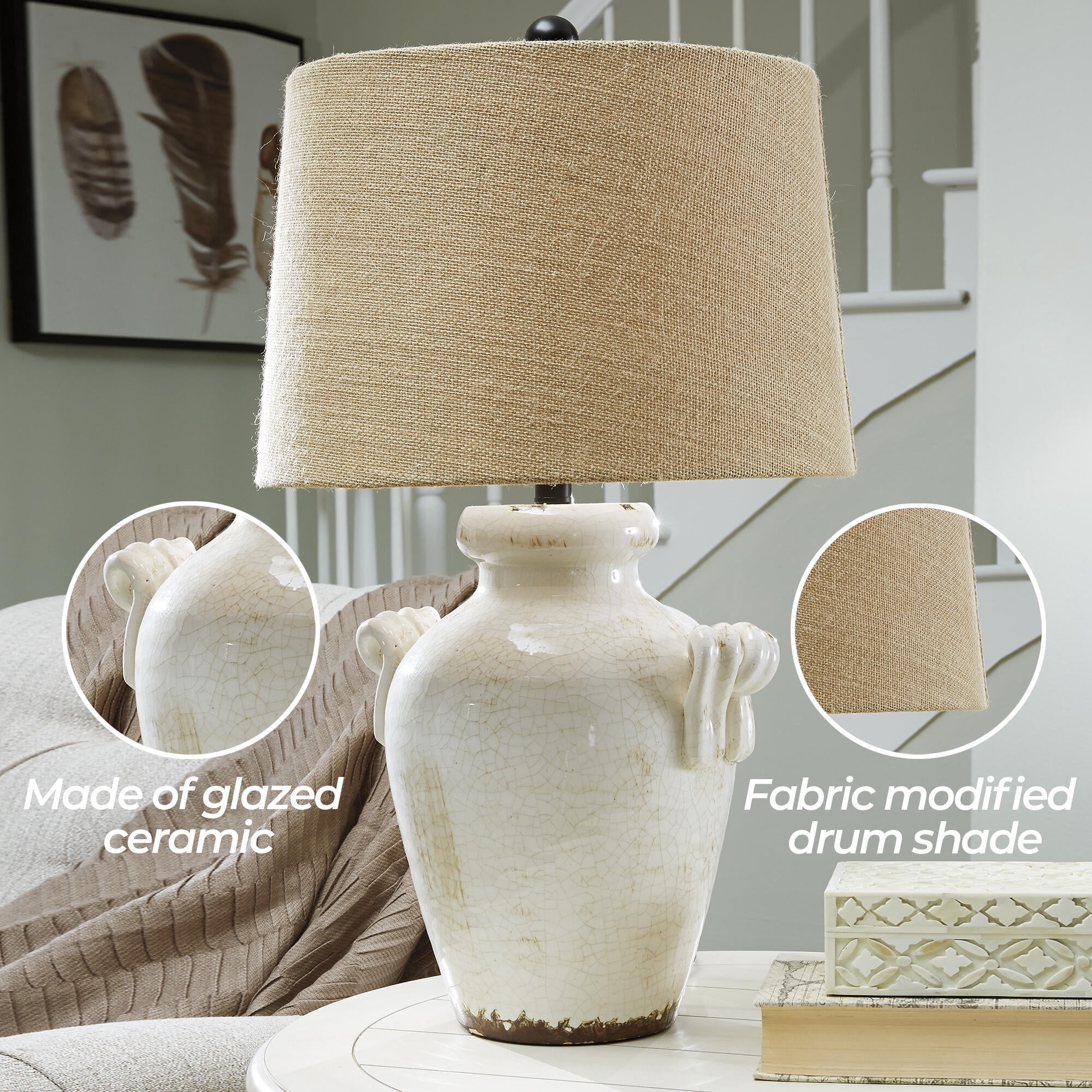 Signature Design by Ashley Casual Emelda Table Lamp  Cream