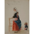 thumbnail image 2 of Jacques-Raymond Brascassat 11x14 Gold Ornate Wood Frame and Double Matted Museum Art Print Titled - Calabraise Costume Study (1829-10), 2 of 4