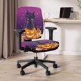 thumbnail image 6 of CHAQLIN Desk Chair Slipcovers Black Cat on Jack-o‘-lantern with Bow with Removable Decorative Office Chair Cover for Boss Chair, 2 Pieces Rotating Sweivel Chair Slipcover, 6 of 8