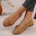 thumbnail image 4 of Women Knotted Bow Ballet Flats, Soft Textured Round Toe Slip‑on Casual Flat Shoes, Comfort Walking Footwear, 4 of 9