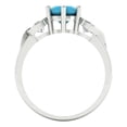 thumbnail image 4 of Three-Stone Engagement Ring for Women - 1.72ct Simulated Turquoise in 18K White Gold Promise Ring, 4 of 6