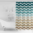 thumbnail image 4 of 60x72 Inch Shower Curtains for Bathroom Teal Brown Ombre Fabric Bath Curtain Decor Modern Gradient White Geometric Waterproof Restroom Curtains Shower Set Accessories with 12 Hooks 60 Inch, 4 of 6
