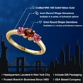 thumbnail image 2 of Gem Stone King 10K Yellow Gold Red Garnet and Pink Tourmaline Engagement Ring for Women | 1.05 Cttw | Round 5MM | Gemstone January Birthstone | Size 9, 2 of 6