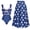 Blue Set, variant on Women Vintage Polka Dot One Piece Swimsuit Oversized Bow Cut Out Tummy Control Bathing Suit Retro High Waist Swimwear