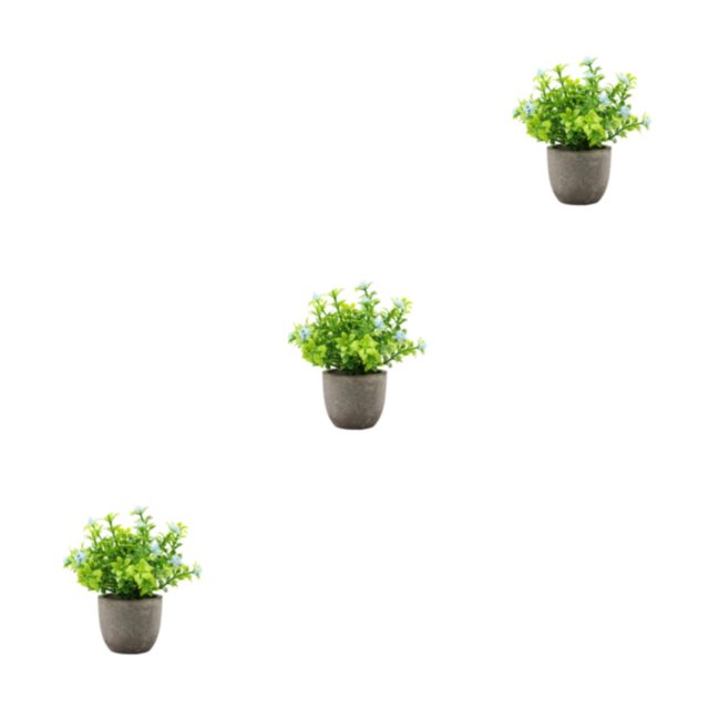 kurtrusly Realistic Artificial Succulent Low Maintenance Elegant Easy To Clean Artificial Money Tree In Pot blue babysbreath 3Set