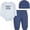 Blue Dad’s Little Dude, variant on Infant Boy 3 Piece Layette Set with Bodysuit, Quilted Jogger Pants & Hat – Cozy Fall & Winter Outfit (Blue Dad’s Little Dude, 3 months)