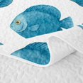 thumbnail image 5 of spefrowx Simple Watercolor Round Discus Fish Quilt Full for Girls Boys, Blue Tropical Sealife Full Bedspread Sets, 3 Pieces, 5 of 7