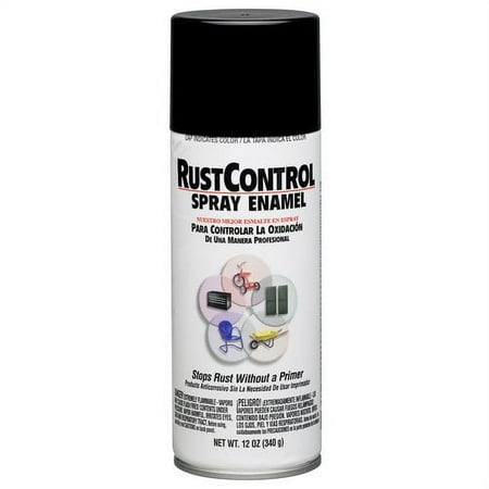 ColorPlace Rust Control Spray Enamel, Gloss Black, 11 Oz.