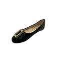 thumbnail image 4 of Victoria K Women's Textured Rhinestone Studded Gold Buckle Ballerina Flats, 4 of 5