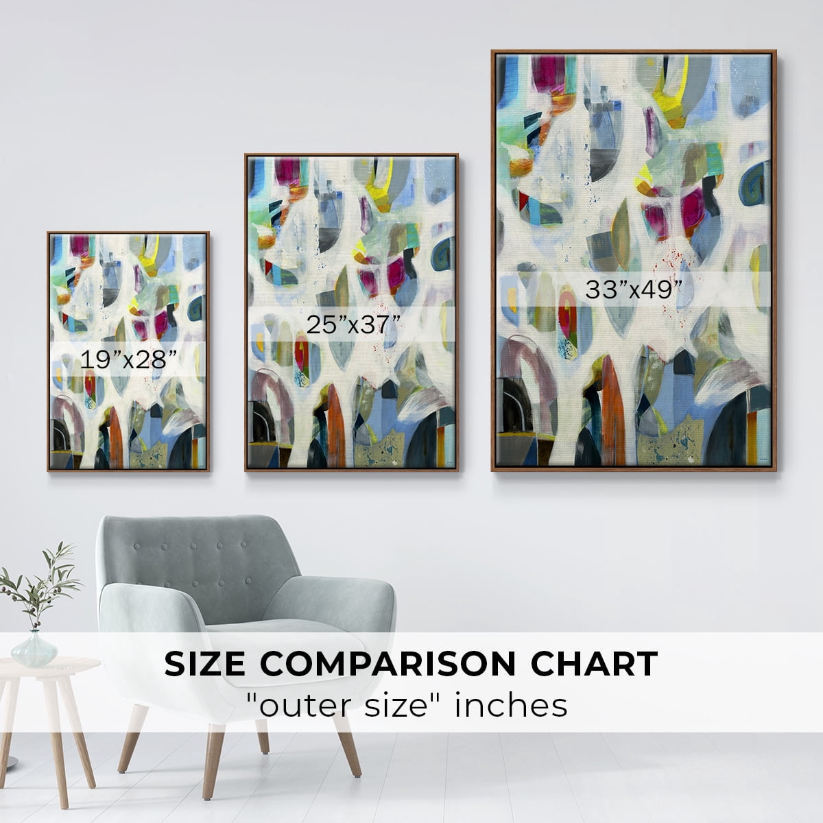Interaction Framed Premium Gallery Wrapped Canvas - Ready to Hang - 27 x 41 - Walnut Floating Frame