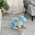 thumbnail image 2 of LHYY Plush Ride-On Rocking Horse Toy Dinosaur Ride Rocking Chair with Realistic Sounds for18-36 Months,Blue, 2 of 5