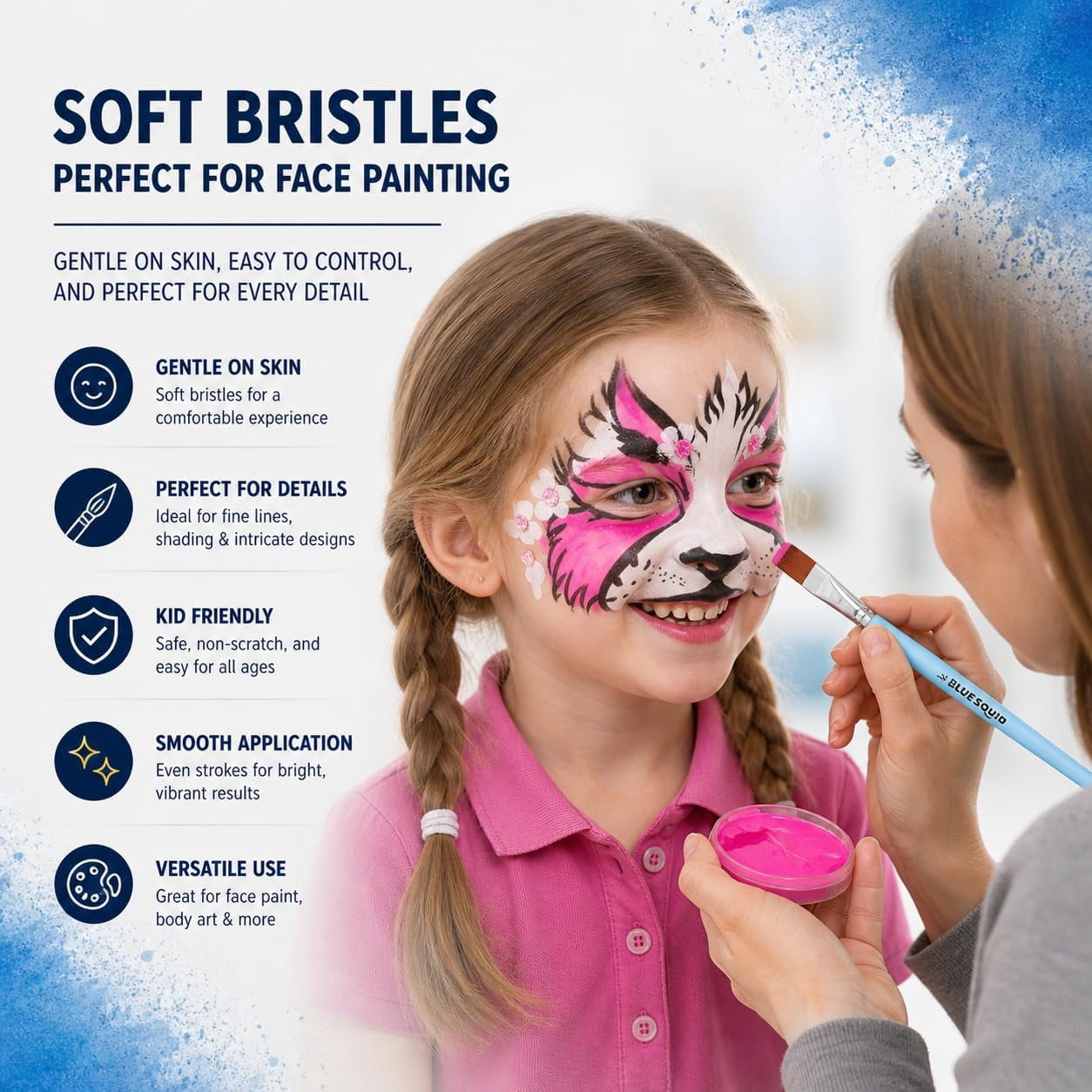 Watercolor Paint Brushes Set of 12 - Professional Artist Brush Set with Soft Synthetic Nylon Bristles - Art Brushes Ideal for Watercolor, Acrylic, Face & Body Painting for Kids to Adults