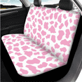 thumbnail image 3 of HUIACONG Pink Cow-print Car Interior Accessory Kit, with Hand Rest Pad Key Ring, Compatible with Trucks Sedans, 3 of 5