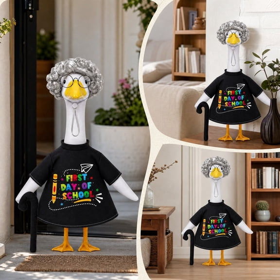 Sruoe Campus-style Porch Goose Outfits, 23" Porch Goose Clothes for Lawn Yard and Patio Decoration, Lawn Goose Clothing for Cement Goose Lawn Goose Outfit, Garden Goose Costume