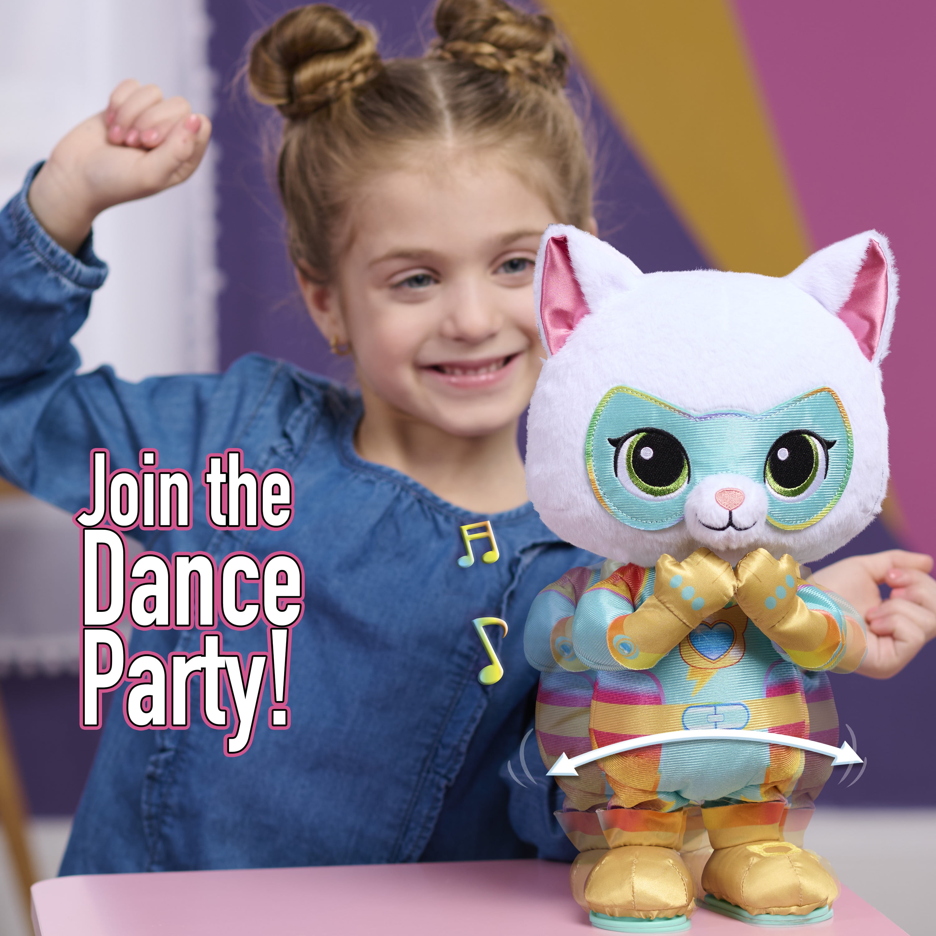 Disney Jr. SuperKitties Oopsie Kitty 13-inch Dancing Bitsy Plush Doll with Sounds and Music, Ages 3+