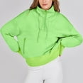 thumbnail image 2 of VNKIDY Women's Sweatshirt Solid Color Half Zip Pullover With Stand Collar Drawstrings Loose Fit Long Sleeve Casual Sweatshirt For Daily Wear Stylish Tops, 2 of 7