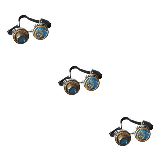 yingyy Unique Steampunk Style Glasses with Distinctive Vintage for Halloween Rivet Retro Type 2 3Set