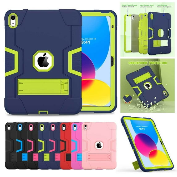 For iPad 10th Generation 10.9" 2022 Case,Shockproof Luxury Heavy Duty Hybrid Rugged Cover,Kickstand Stand Case Cover