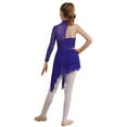 thumbnail image 2 of Alvivi Kids Girls Contemporary Lyrical Ballet Dance Dress One Sleeve Long Skirt Leotard Purple 16, 2 of 7