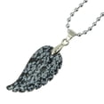 thumbnail image 3 of Collar con Colgante de Ala de Ángel Yuyangstore Cadena de Plata de Amatista Natural Obsidiana de Nieve, 3 of 4