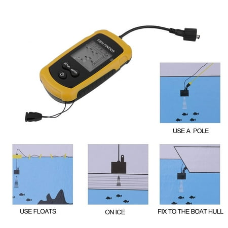 High Performance 100m Depth Fish Finder Detector Portable River Lake Sea Sonar Fishing Sensor Alarm Transducer