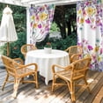 thumbnail image 4 of Outdoor Curtains for Patio Waterproof, Pink Spring Floral Outdoor Privacy Panels Grommet, Flowers Elegant Pastoral Watercolor Blackout Outside Curtains for Porch/Cabana 54"x95", 2 Panels, 4 of 8
