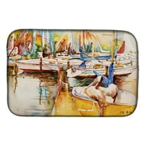 Caroline's Treasures Sailboat with Pelican Golden Days Dish Drying Mat
