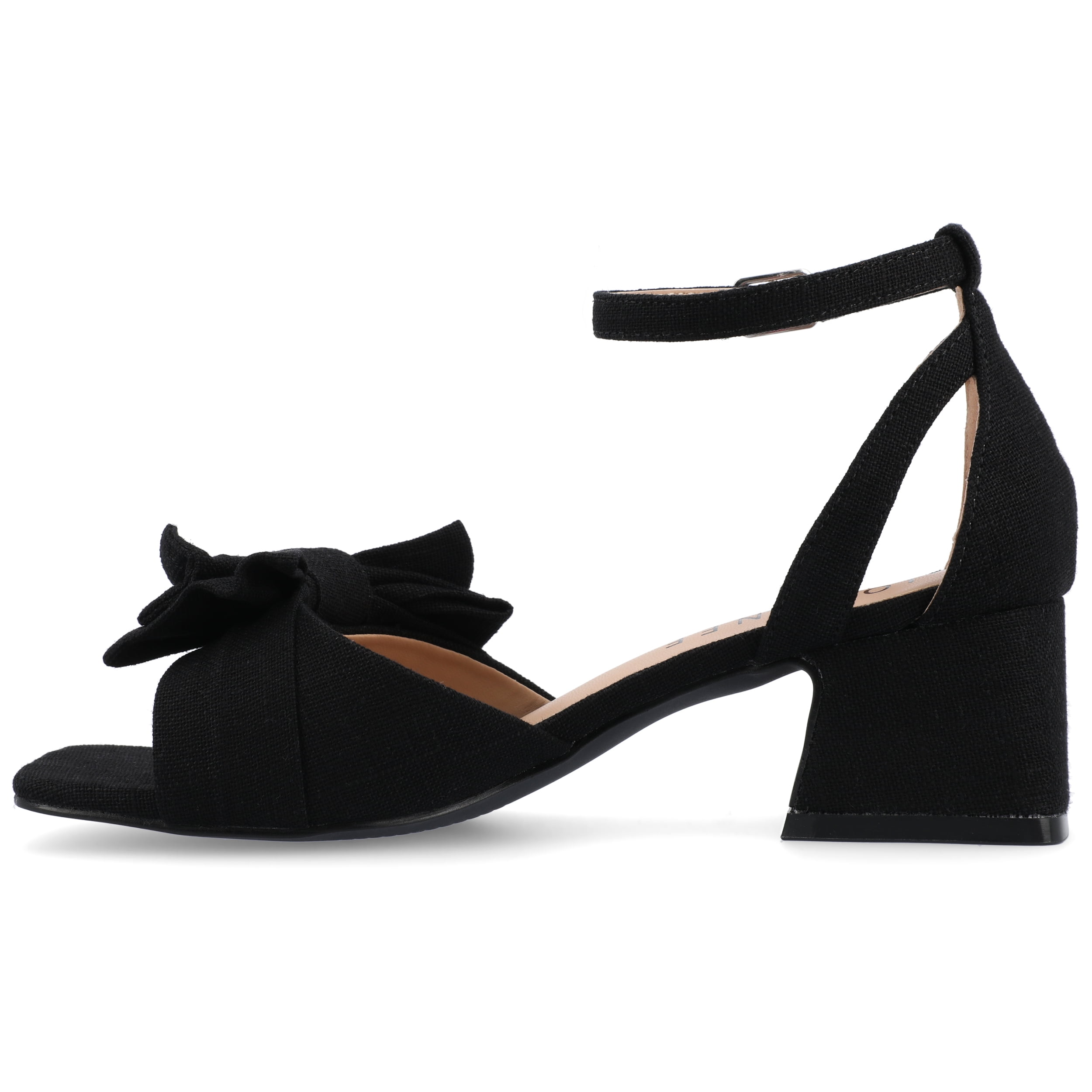Journee Womens Zevi Linen Block Heel Dress Sandals, Widths Available
