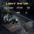 thumbnail image 3 of Lenovo IdeaPad Gaming 3 Gaming Laptop, 15.6" FHD 120Hz Display, AMD Ryzen 5 5600H, NVIDIA GeForce GTX 1650 4GB, DDR4 32GB RAM, 1TB SSD, RGB KB, Wi-Fi 5, Bluetooth, Black, Win 11 Pro, 32GB USB Card, 3 of 10