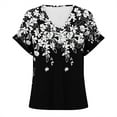 thumbnail image 4 of Womens Tops Womens Fashion T Shirts 2025 Short Sleeve Casual V Neck Summer Tops Cute Loose Fit Blouses Graphic Tees Shirts for Women, 4 of 5