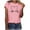 Pink, variant on IROINNID Womens Casual Work Tops Short Sleeve Round Neck Funny Printed T-Shirt Tops