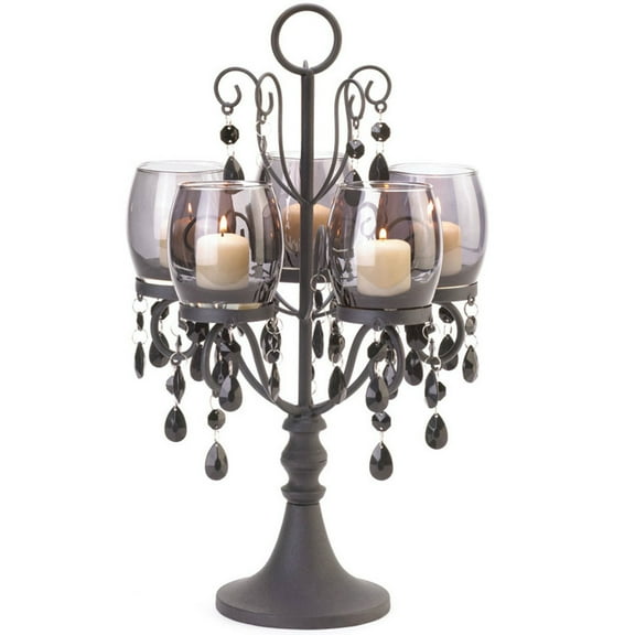 Home Decorative Iron, glass, and acrylic beads Candle Holder
