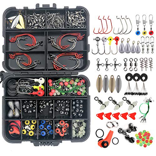 Heth 220 Pcs Fishing Tackle Kit Fishing Terminal Tackle Set Included Fishing Hooks Swivels Connector Weights Fishing Space Bean Luminous Gourds Suitable For Freshwater Saltwater Fishing Walmart Com Walmart Com