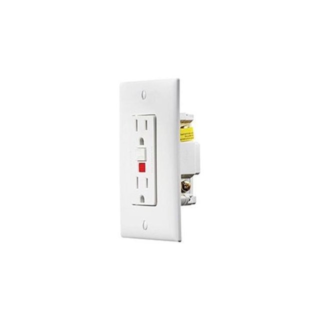 Sortie Double GFCI avec Plaque de Couverture&44; Ivoire