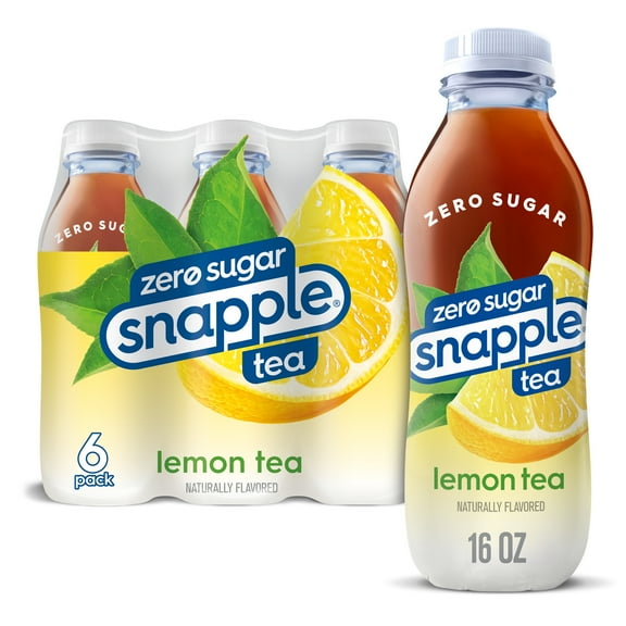 Snapple Zero Sugar Lemon, Bottled Tea Drink, 16 fl oz, 6 Bottles