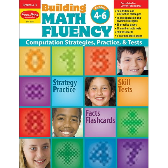 Evan-Moor Building Math Fluency, Grade 4 - 6 Teacher Resource
