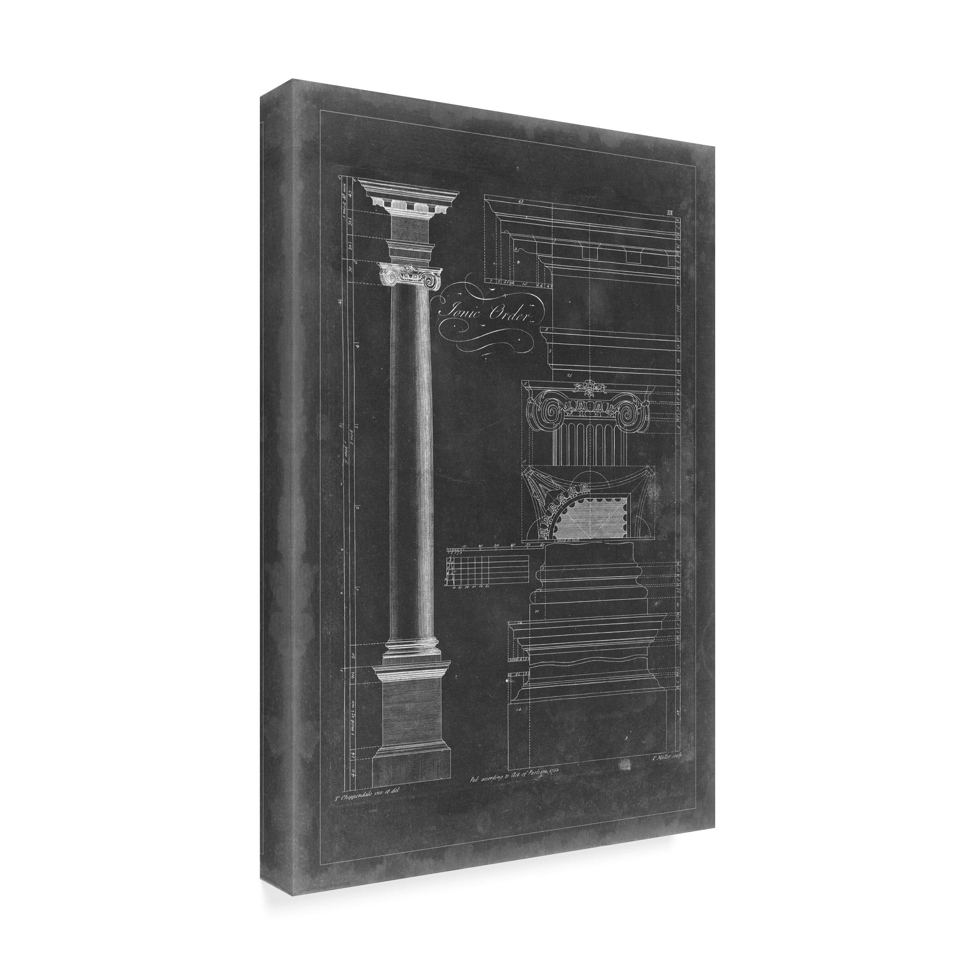 Trademark Fine Art 'Ionic Order Blueprint' Canvas Art by Thomas Chippendale